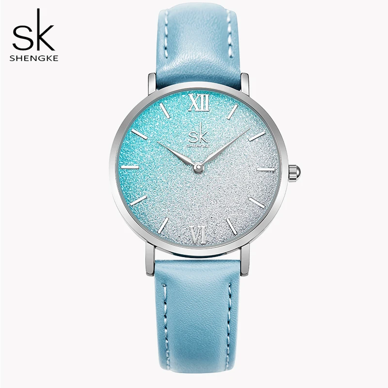 Romantic Light Blue Women Watches Royal Style Relogio Feminino Ultra Thin Minimalist Watch For Women Top Brand Montre Femme