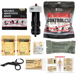 RHINO RESCUE Kit di controllo dello spurgo individuale Kit di ricarica IFAK Kit trauma tattico con laccio emostatico Garza emostatica