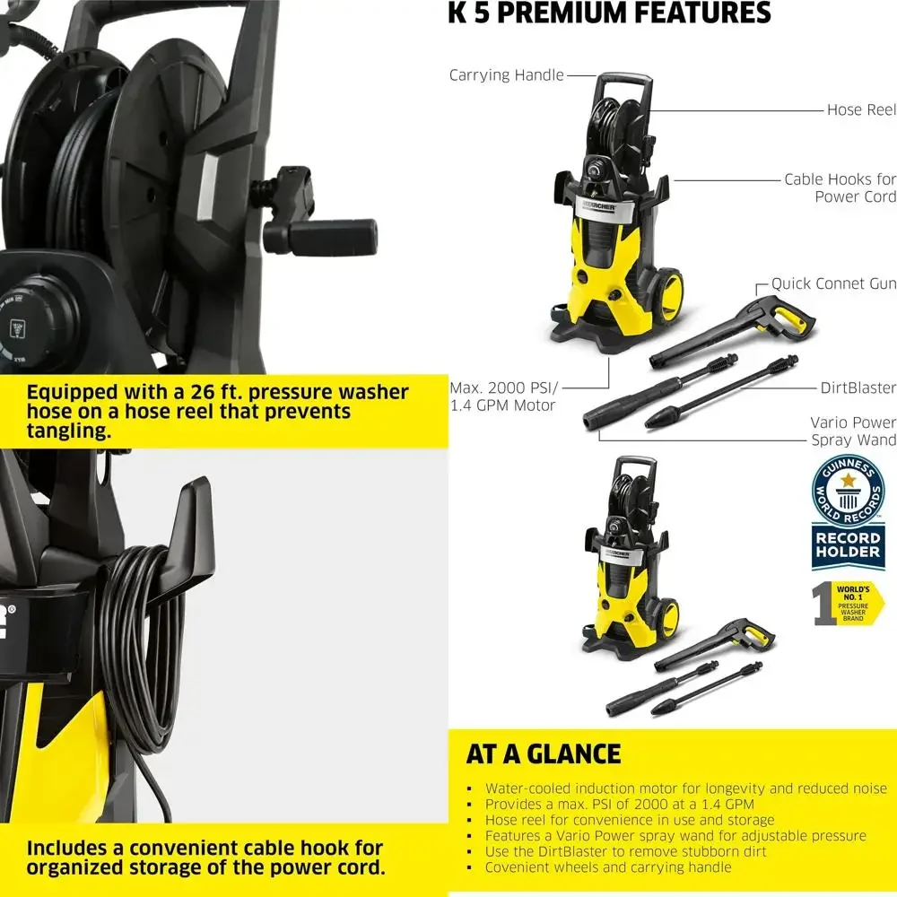 

1.4 GPM High-Pressure Pure Water Sprayer, Variable Power & Dirt Blaster Wands - 2000 PSI