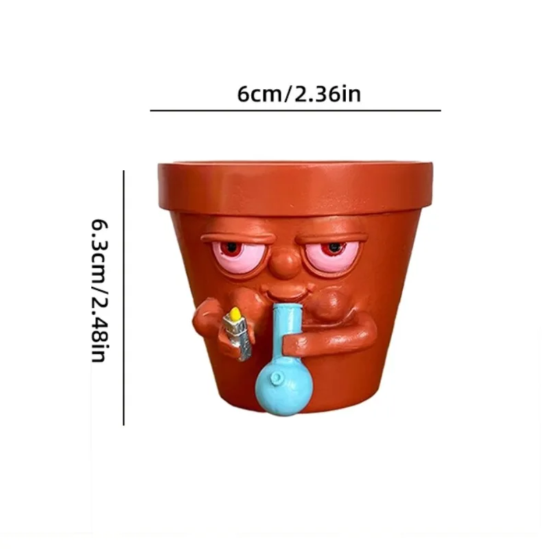 Blue Modern Minimalist and Cute Cartoon Flowerpot Resin Potted Plant Handicraft