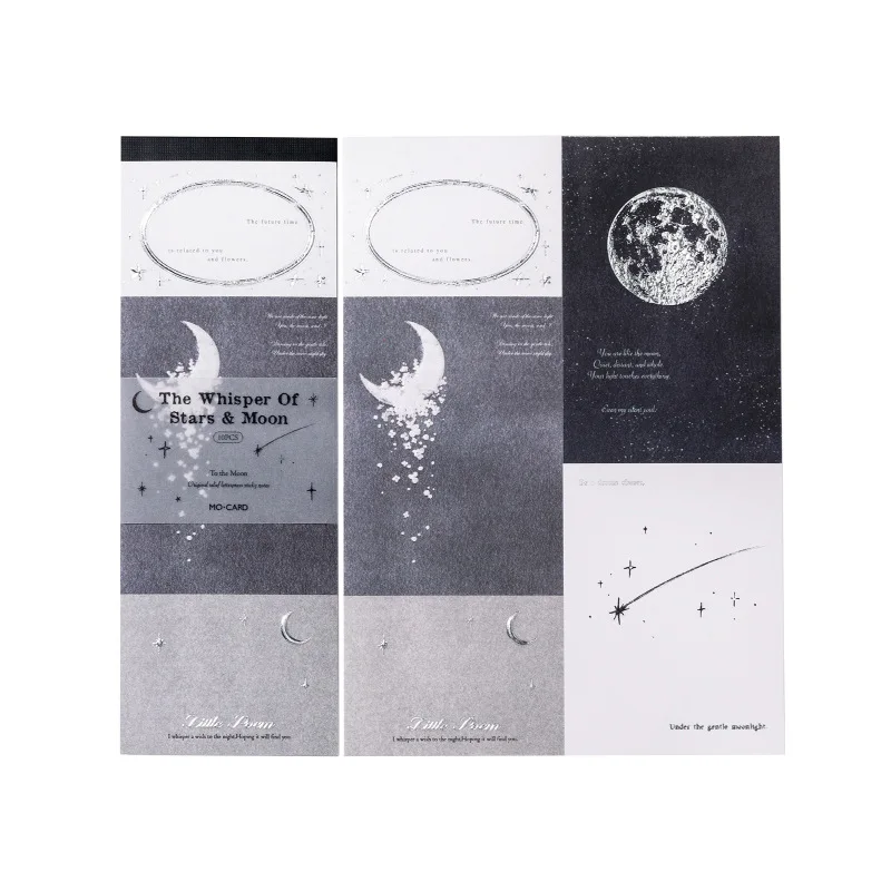 24sets/lot Memo Pads Material Paper To the Moon Junk Journal Scrapbooking Cards Retro Background Decoration Paper