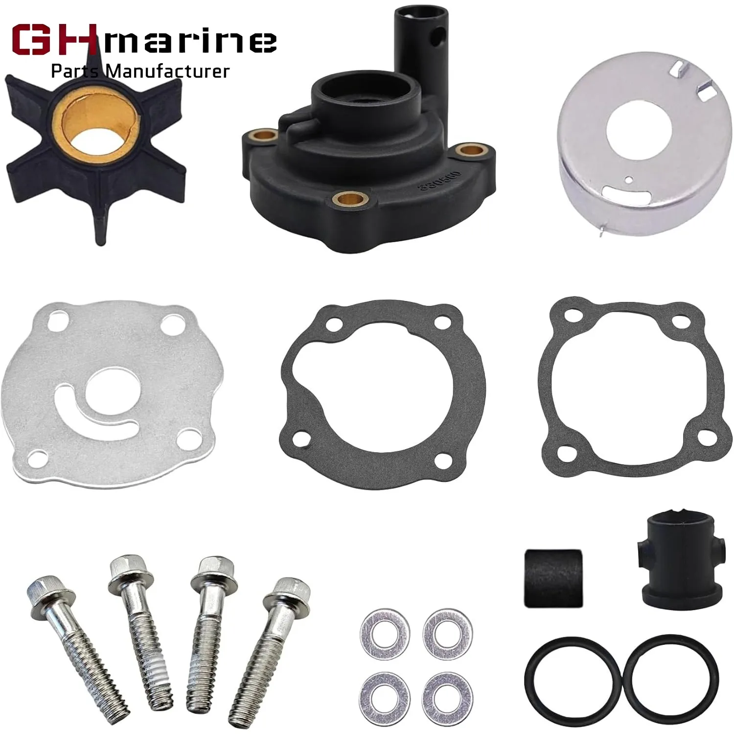 

395270 Water Pump Impeller Kit for Johnson Evinrude 14 25 28 HP Outboard Engines Gearcase Repair 395271 18-3383 0389980 777809