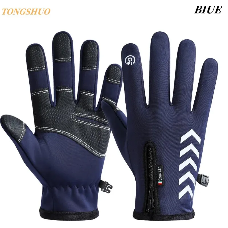 

Winter Ski Gloves Full Finger Waterproof Non-slip Touchscreen Fleece Electric Scooter Bike guantes moto Snowboard Warm Glove Men