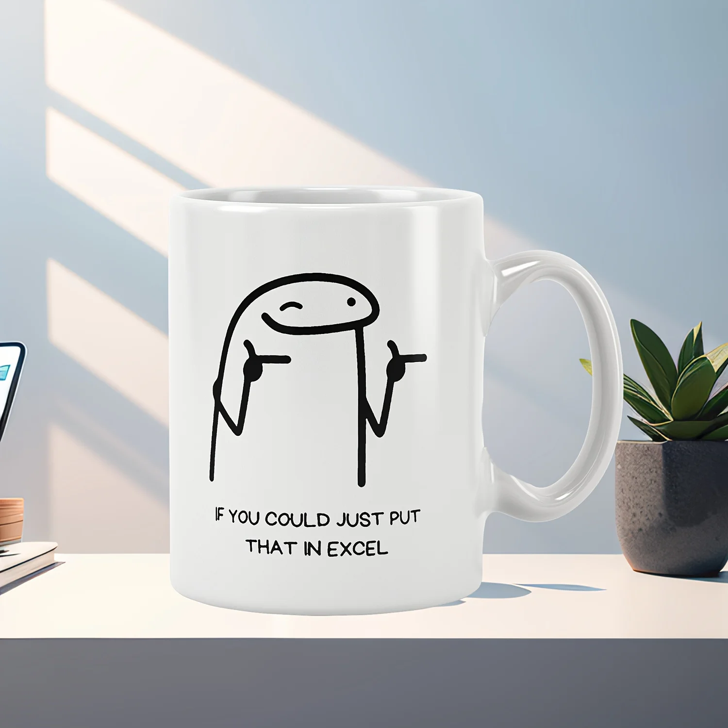 1pc Corporate World If You Could Just Put That in Excel, Funny Corporate Finance Mug, 11oz Novelty Coffee Cup/Cup, White