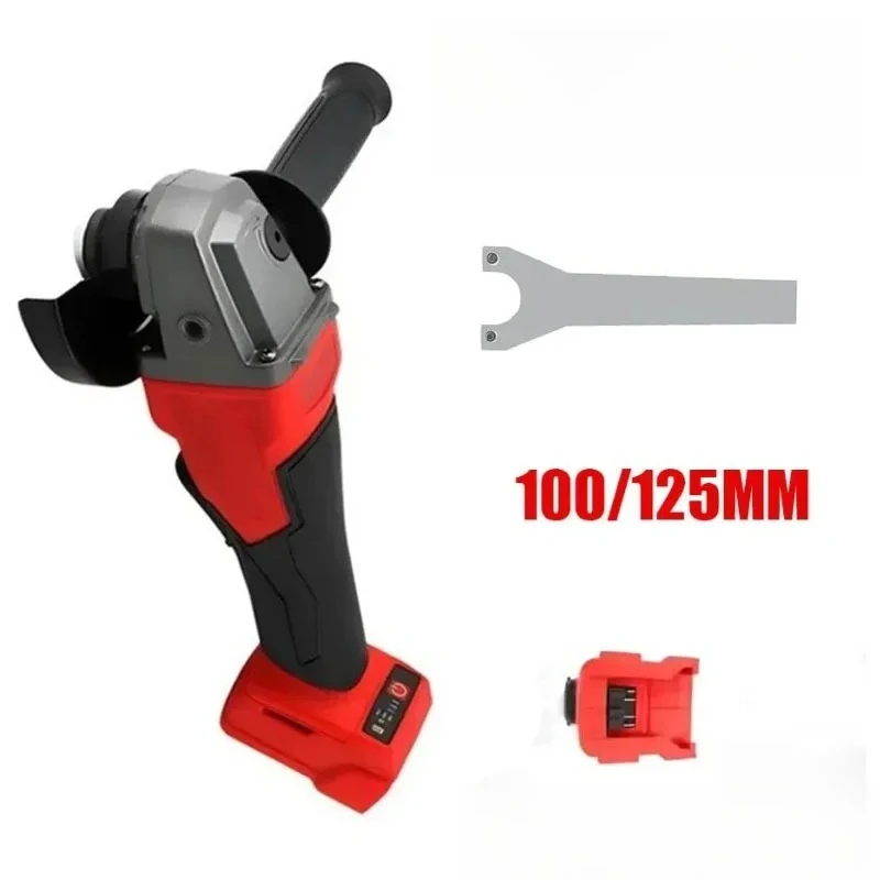 Suitable for Milwaukee 18V Battery Brushless Angle Grinder 3 Gears 100/125mm Electric Cordless Polishing Cutting Machine