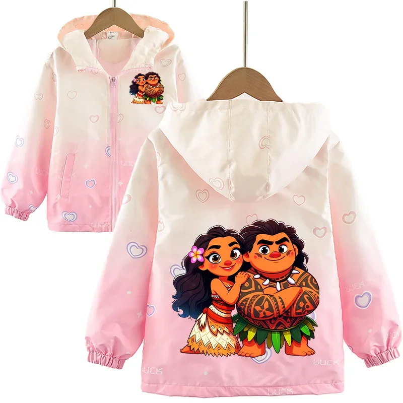 Moana Jas Windbreker Kleding Pak Losse Leuke Afdrukken Jas Lange Mouwen Baby Show Rits Winddichte Jas Jassen Kid Geschenken