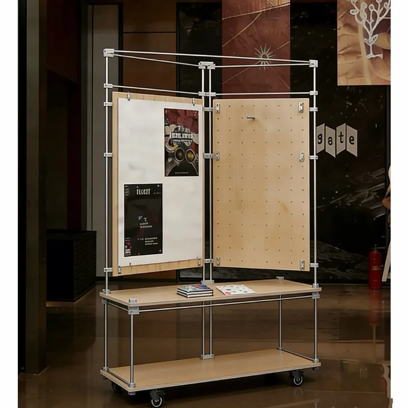 Floor-to-ceiling display rack, marine board optical axis shelf, advertising display brand movable shelf hole board