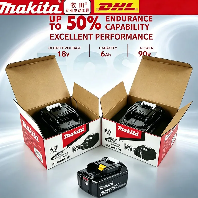 

100% Genuine Makita 6Ah for Makita 18V BL1860B BL1840 BL1830B BL1850B BL1850 BL1860 BL1815 Replacement Lithium ion Tools Battery