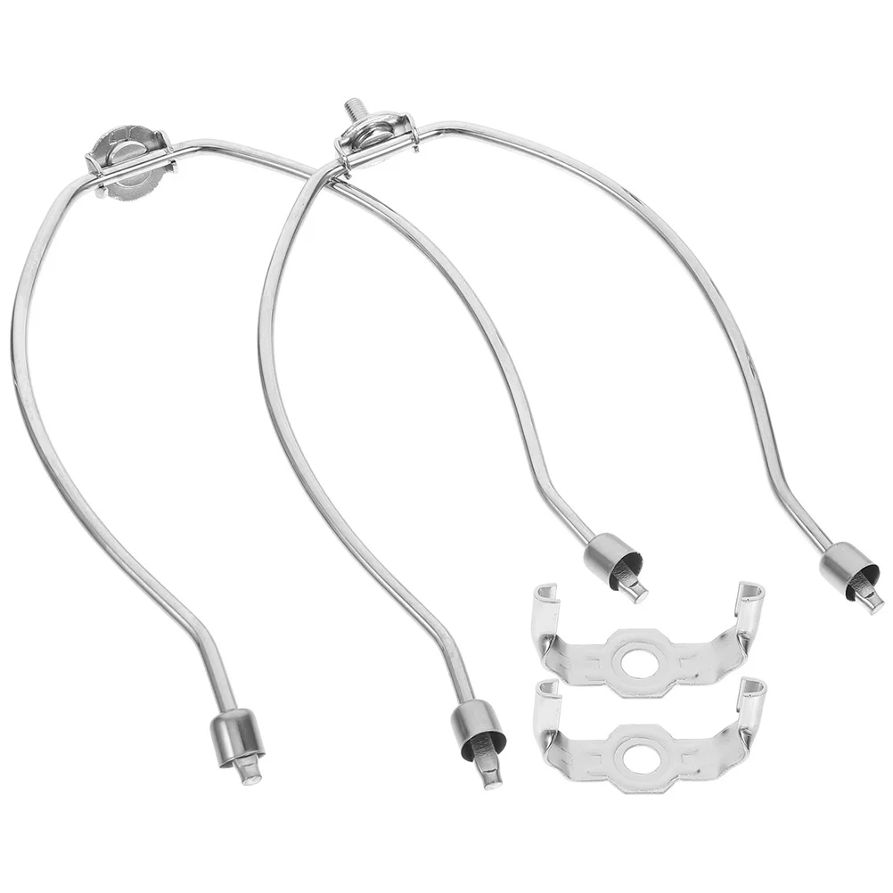 

2Pcs Lamp Harp Bracket Chrome Electroplated Adjustable Support Universal Lamp Shade Holder Light Diffuser Accessory