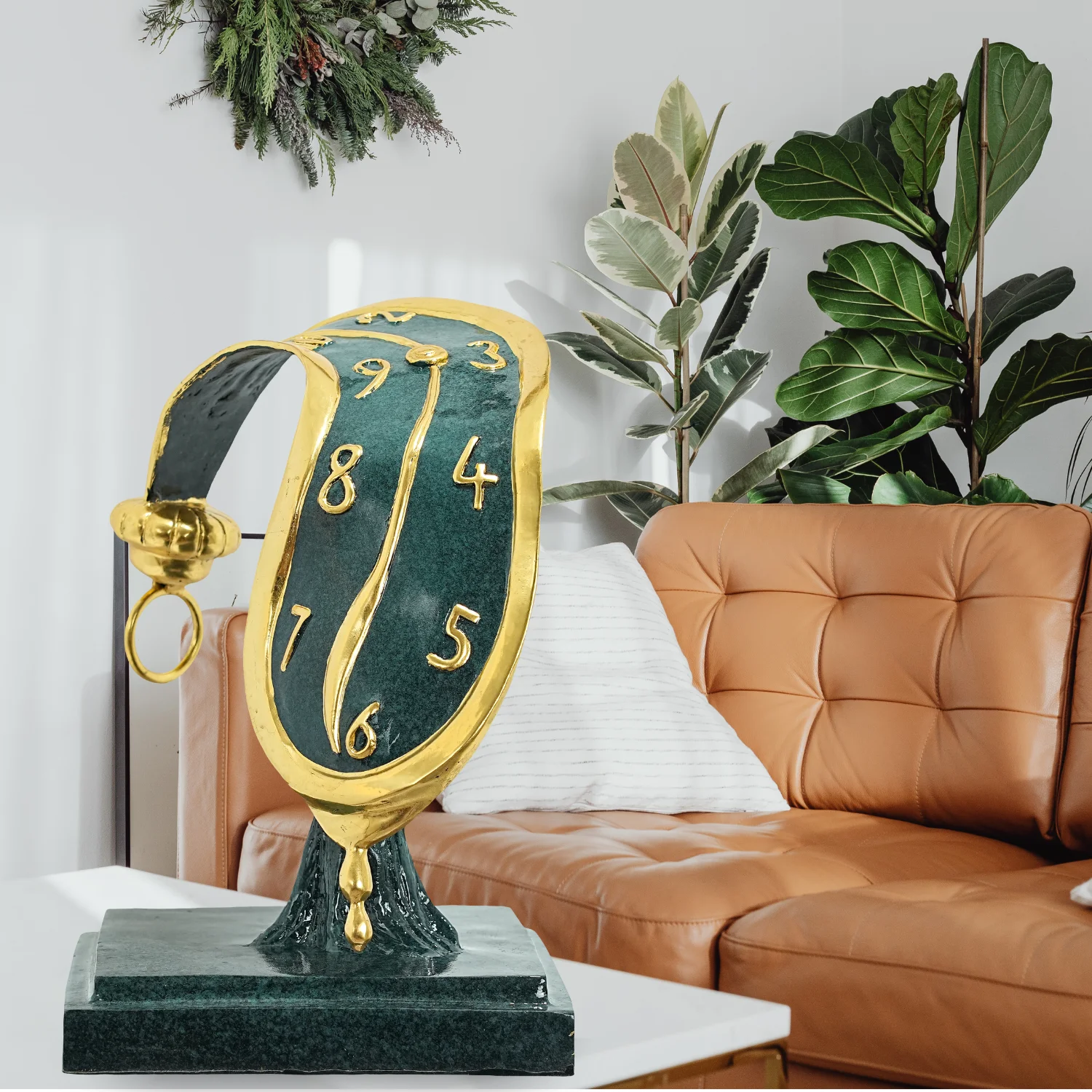 

Famous Dali Dance Of Time II Bronze Statue Handmade Casting Bronze Clock Sculpture Abstract Art Crafts For Home Decor Collection