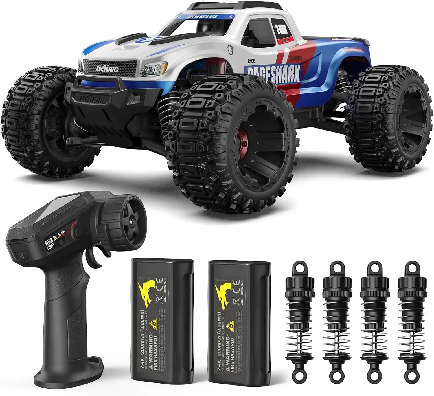 

Fast RC Cars for Adults 56 MPH Upgradable, 4X4 Off Road Monster Truck, 2.4Ghz RTR 1:16 Remote Control Car with 2 Batteries for