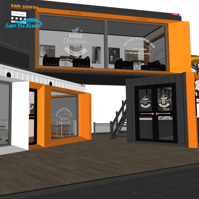 Quick Delivery Coffee House Customized Design Affordable Houses Extend Commercial Buildings Container House