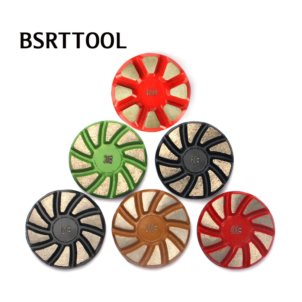 BSRTTOOL 콘크리트 화강암 대리석용 습식 콘크리트 바닥 연마 패드, 다이아몬드 연마 패드, 3 인치, 1 개