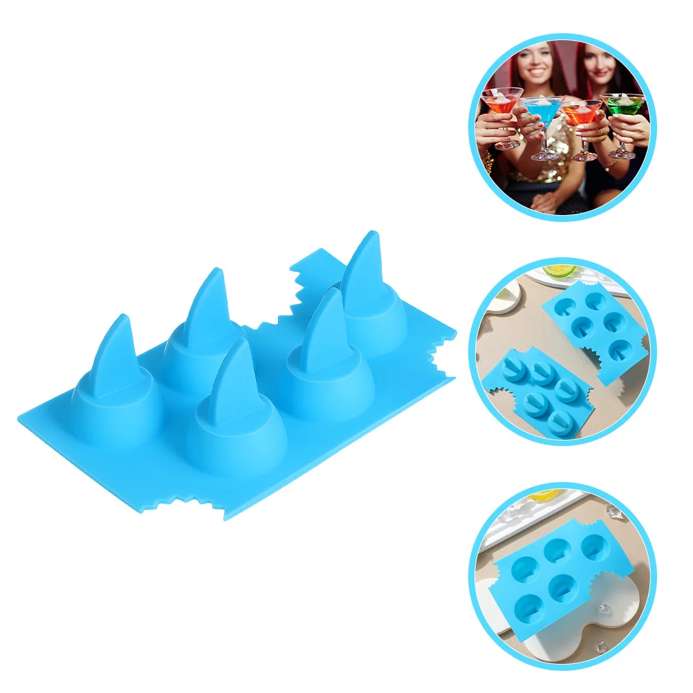 

3Pcs Shark Fin Shape Silicone Ice Cube Tray Reusable Novelty Ice Molds DIY Chocolate Mold for Whiskey Drinks Shark Theme Mold