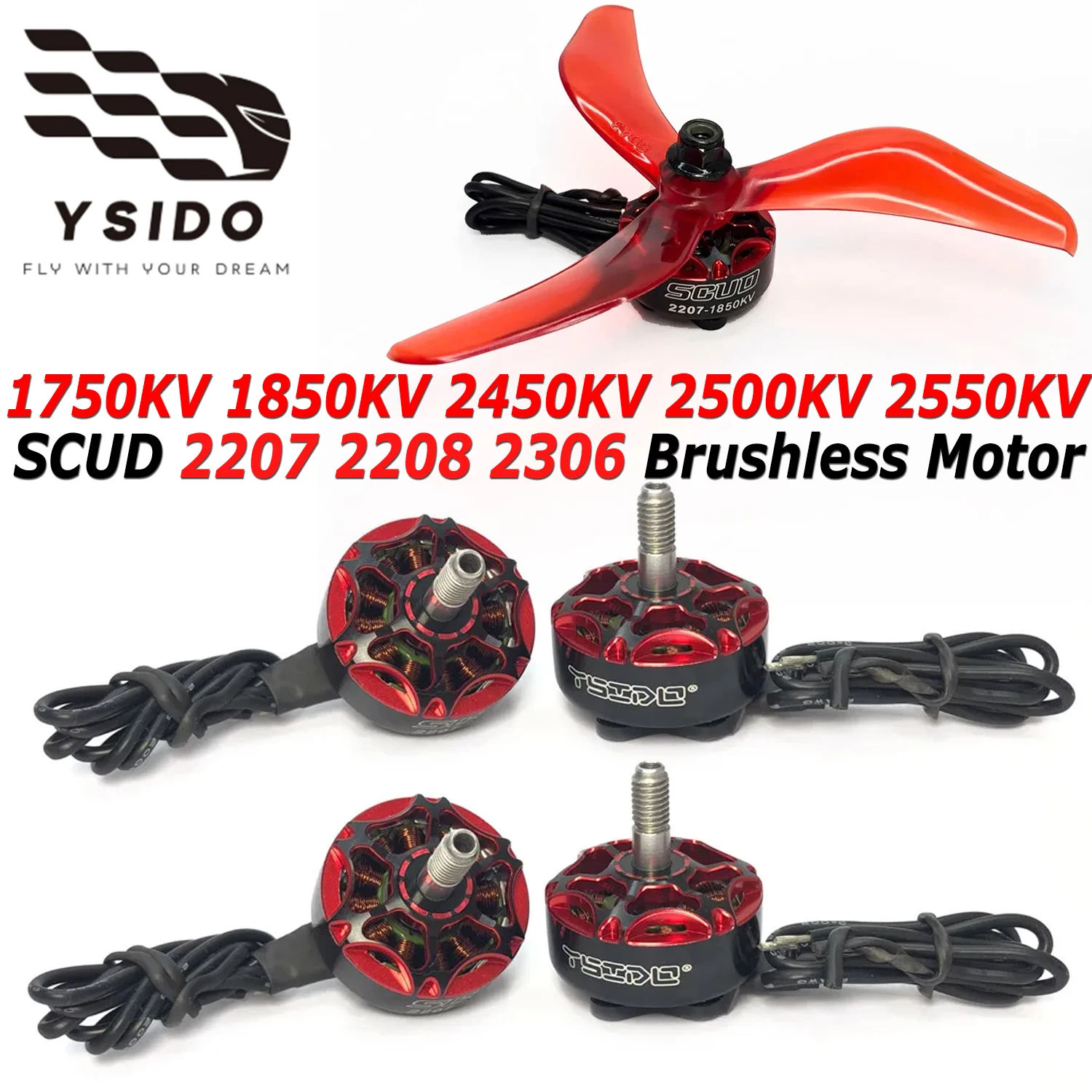 

YSIDO 2207 2208 2306 3-6S Brushless Motor with 5mm Shaft For Remote control FPV Racing Drone Quadcopter Freestyle RC Model Parts
