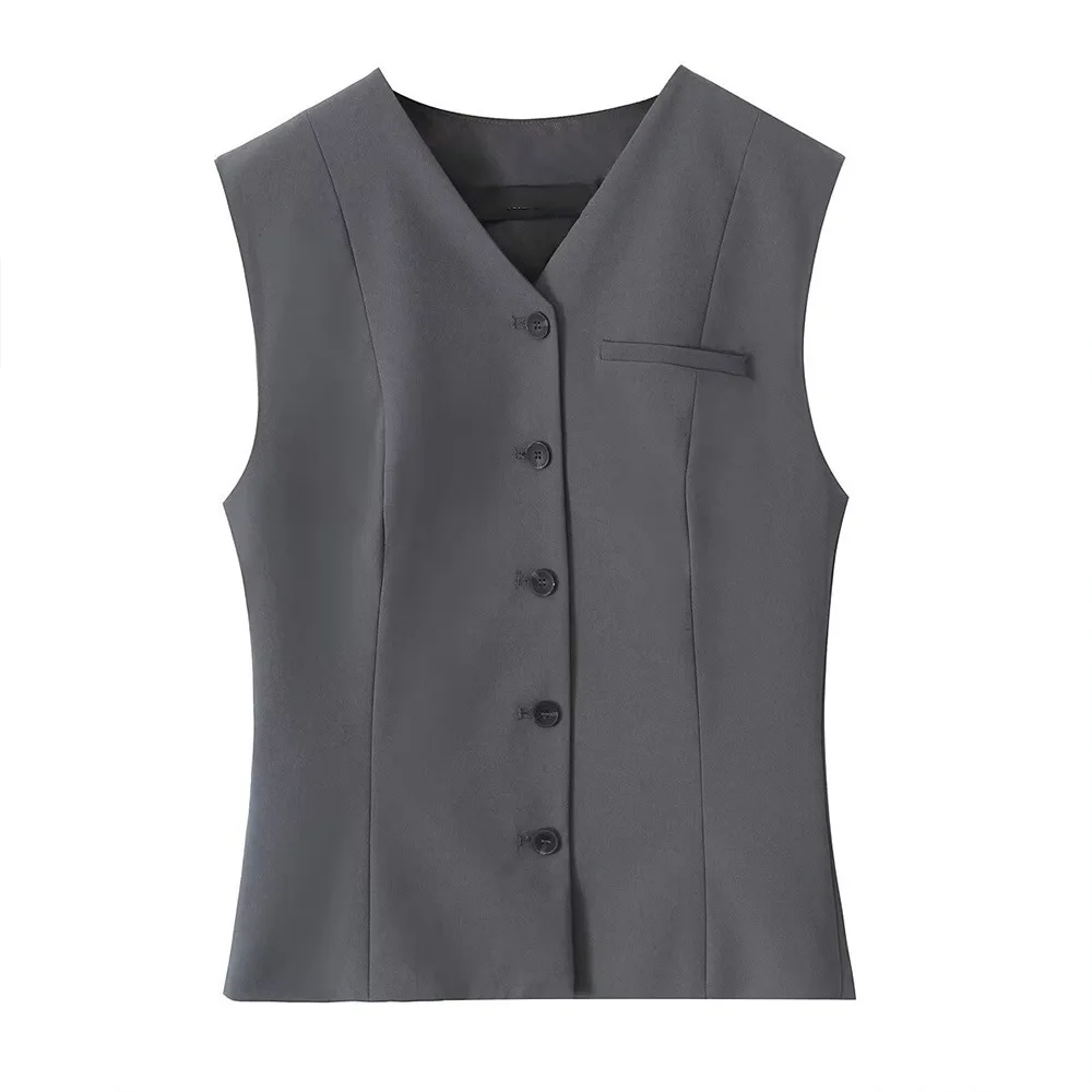 

TAOP&ZA women's spring and summer new products British style fashion style single-breasted slim body vest skirt suit