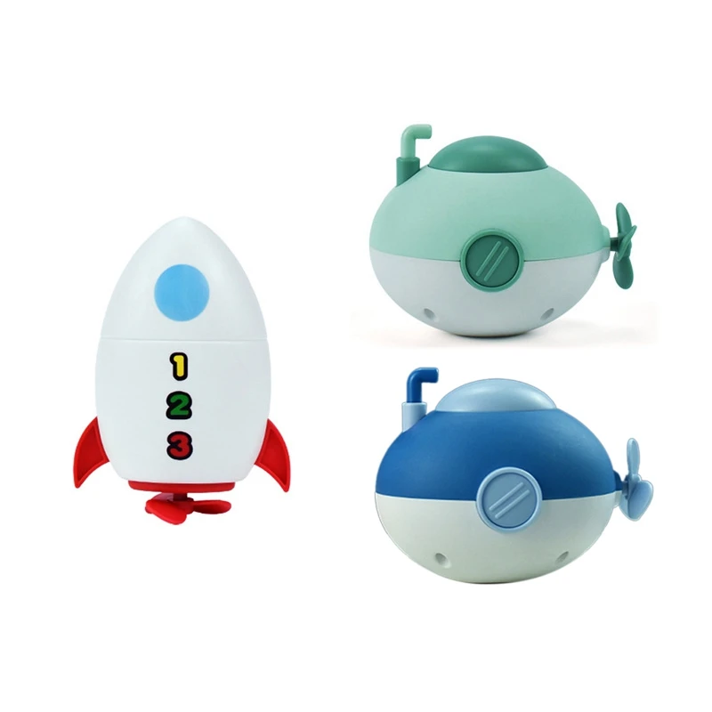 Little Submarine Rocket Bathing Bathtub Toy para meninos e meninas, Baby Bath Toy, Swim Chain, Clockwork, Hot Sale