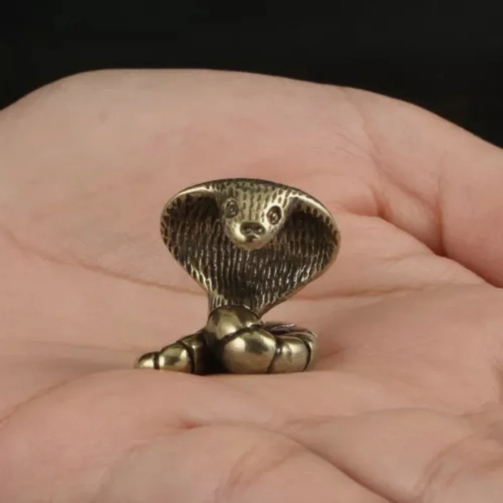 Solid Brass Stupid Cute Snake Figurine Small Statue Home Ornament Collectibles