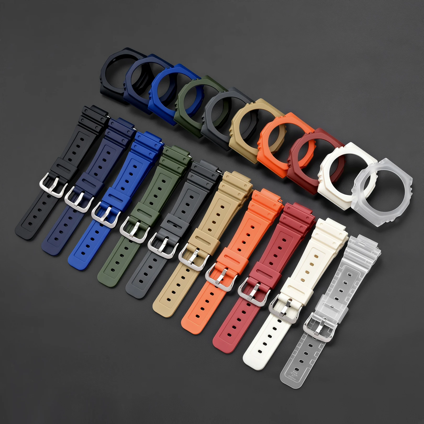 For Casio G-Shock GA-2100-1A1/GA2110/GA-B2100 Watch Strap Case Proof Protective Shell Bumper Resin Band Rubber Bezel Bracelet