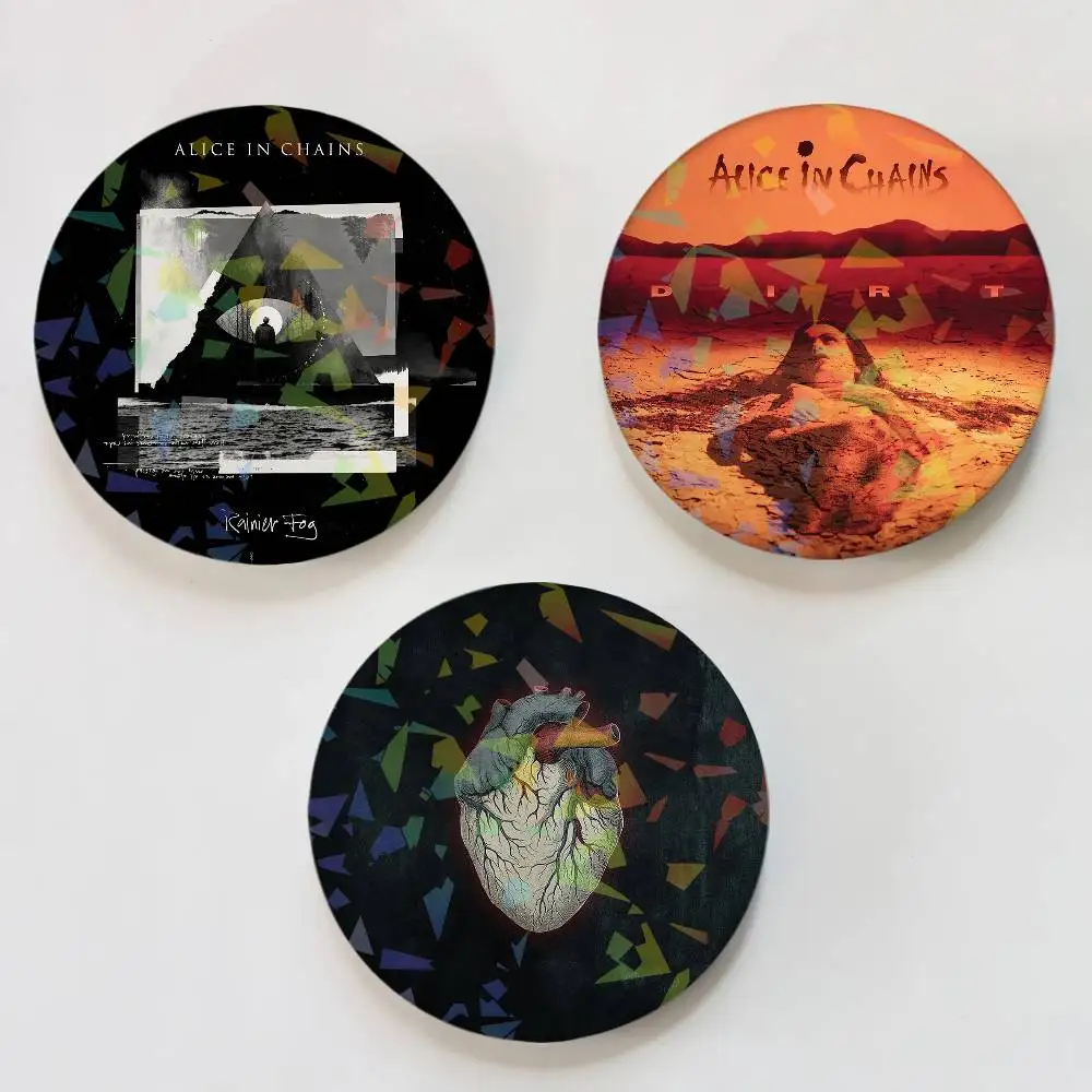 Band A-Alice In Chains Round Exquisite Laser Badge Brooches Creative Pins For Clothes Hat Backpack Gift Accessories