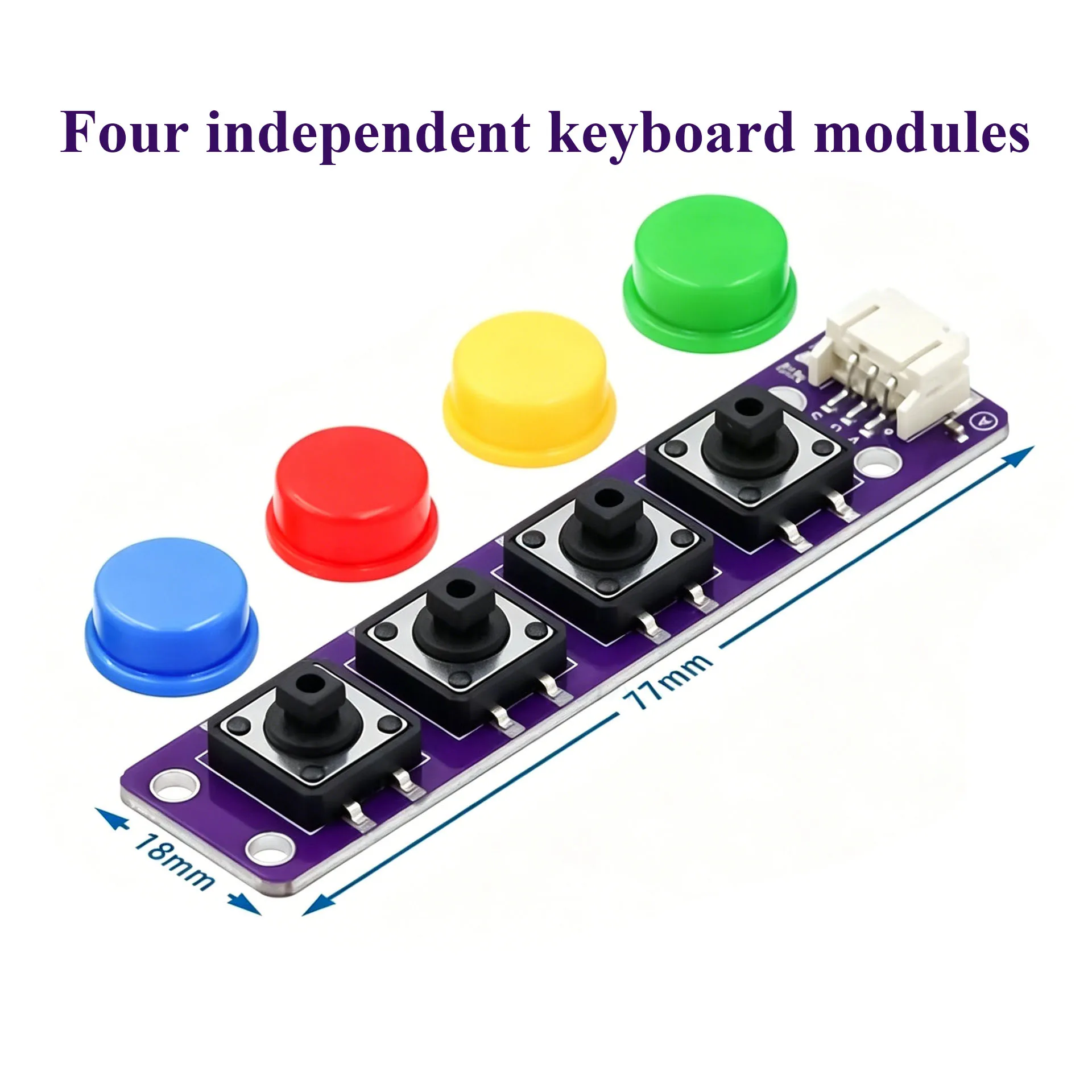 1-50Pcs 4 Keys Tactile Push Button Module Independent Keyboard IO Expansion External Buttons PH2.0 Interface For Arduino