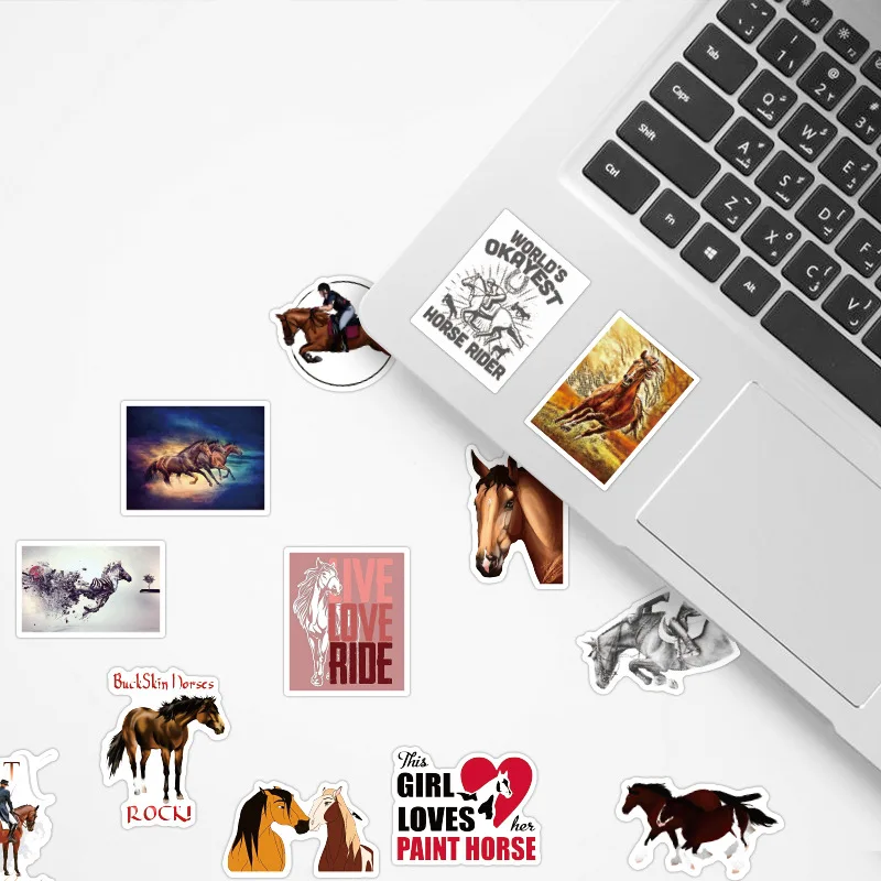50PCS Cartoon Horse Stickers Equestrian Show Graffiti Sticker for Laptop Notebook Skateboard Computer Luggage Decal Sticker