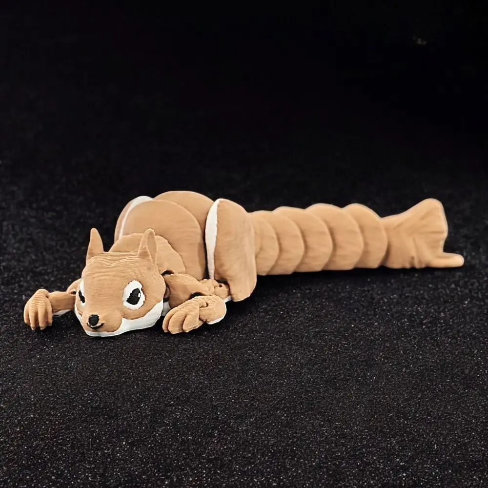 

Movable Joints Squirrel Model Toys Cartoon Realistic 3D Printed Diceratops Squirrel Figurine Handicraft 3D Printed Squirrel