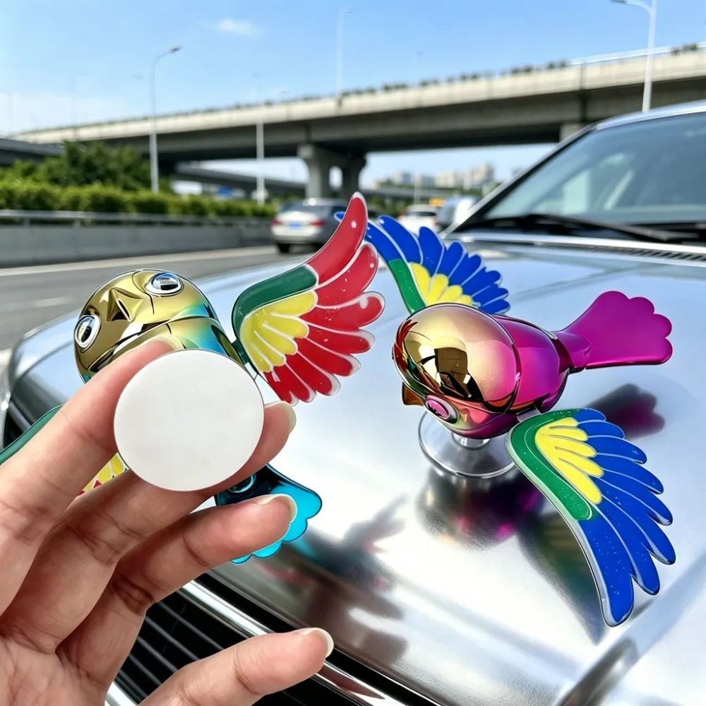 3D Movable Wings Flying Bird Car Decoration Wind-powered No Electricity Motorcycle Rearview Mirror Accessory Ornament