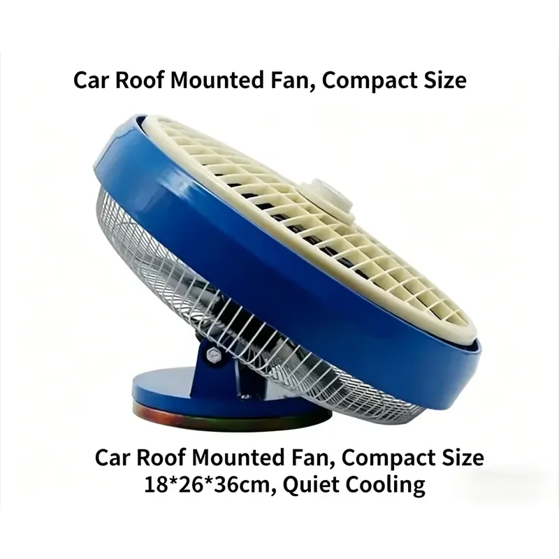 24V/12V Pure Copper Motor Roof Mount Ceiling Fan, High Power for Car Truck Bus Vehicle