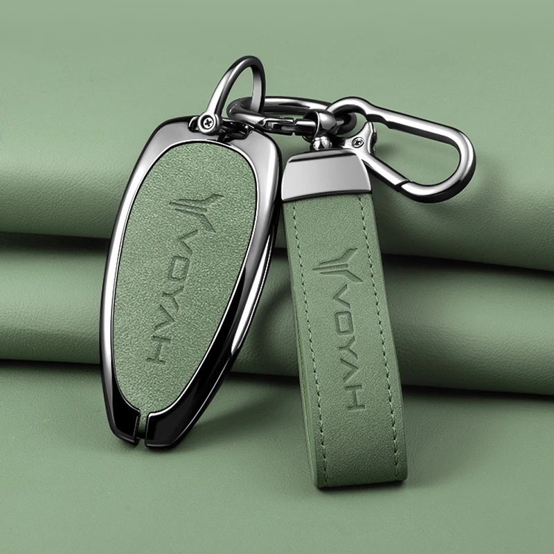 

Zinc alloy leather car key bag, Voyah Free I-Land Dreamer 2021-2023 car remote key protection case, car keychain accessories