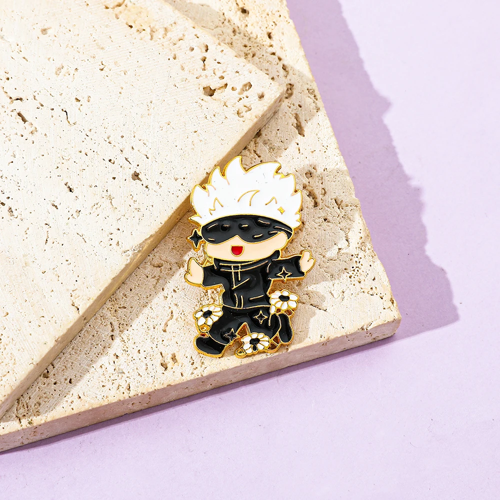 1 Pc Anime Fashion Brooch Funny Cute ​Gojo Satoru​ Enamel Pin Metal Badge Jewelry Clothing Backpack Accessories Gift view 6