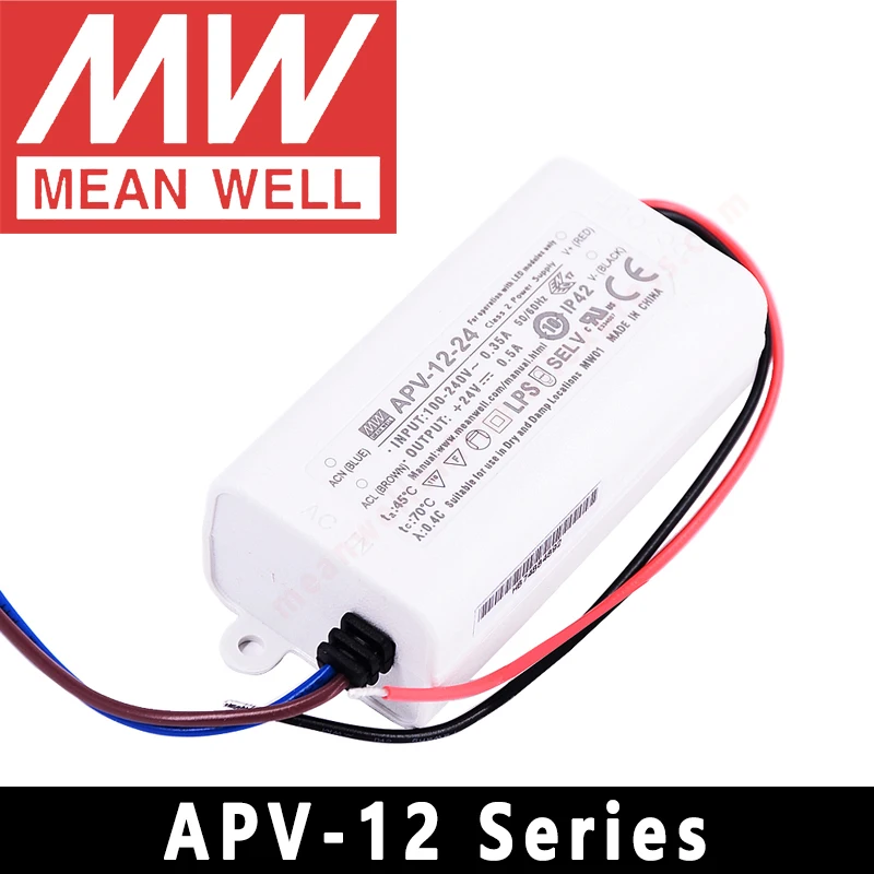 Sterownik LED Meanwell APV-12 serii meanwel 5v/12v/15v/24v transformator LED IP42 zasilacz LED Adapter stałe napięcie