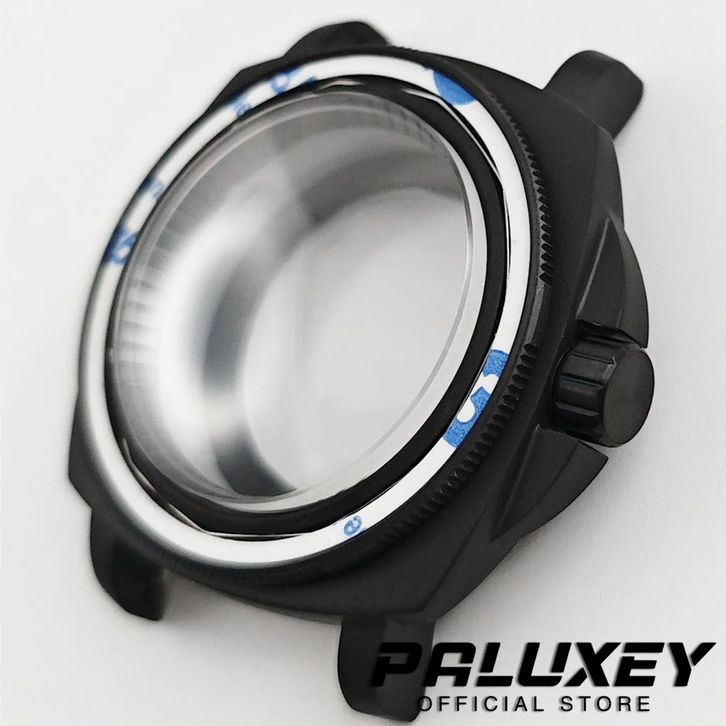 Matte Black 42mm Square Diving Mod Watch Case Dome Sapphire Glass For NH34 NH35 NH36 NH38 Fit 28.5mm Dial DIY Watch Accessories