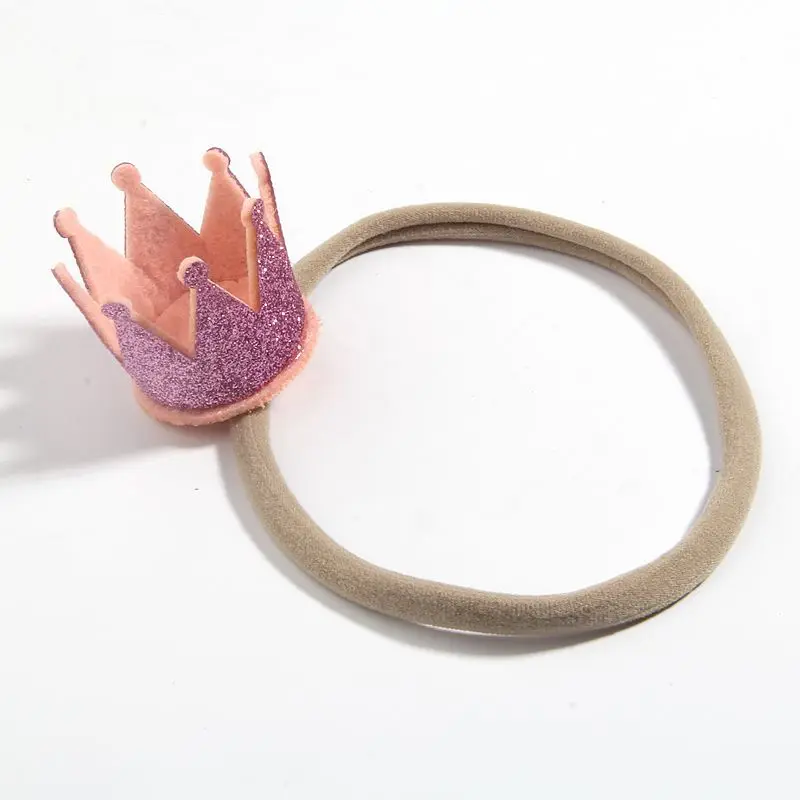 

12 шт., 5 см, нейлоновые повязки на голову в форме короны для девочек, эластичные повязки для волос, аксессуары для фотосъемки для детей, младенцев и малышей