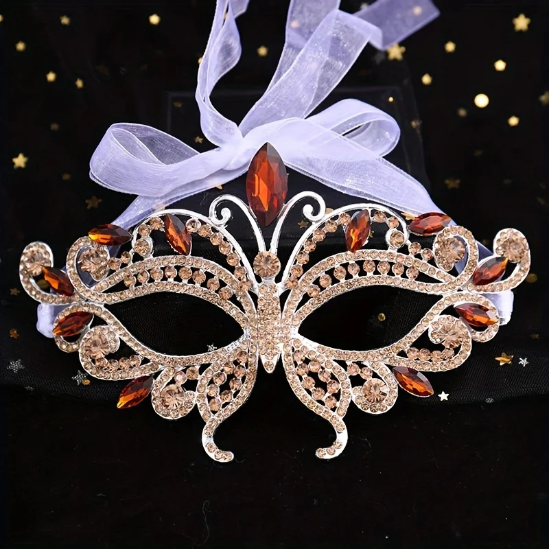 Fashion Luxury Rhinestone Masquerade Mask Eye Masks Venetian Costume Prom Party Half Face Mask Costume Props image 4