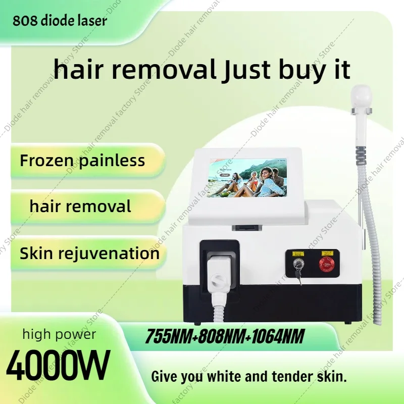 4000 Вт супер высокая мощность профессиональный 808NM лазерный диодный аппарат для удаления волос постоянный лед безболезненный для всех тонов кожи