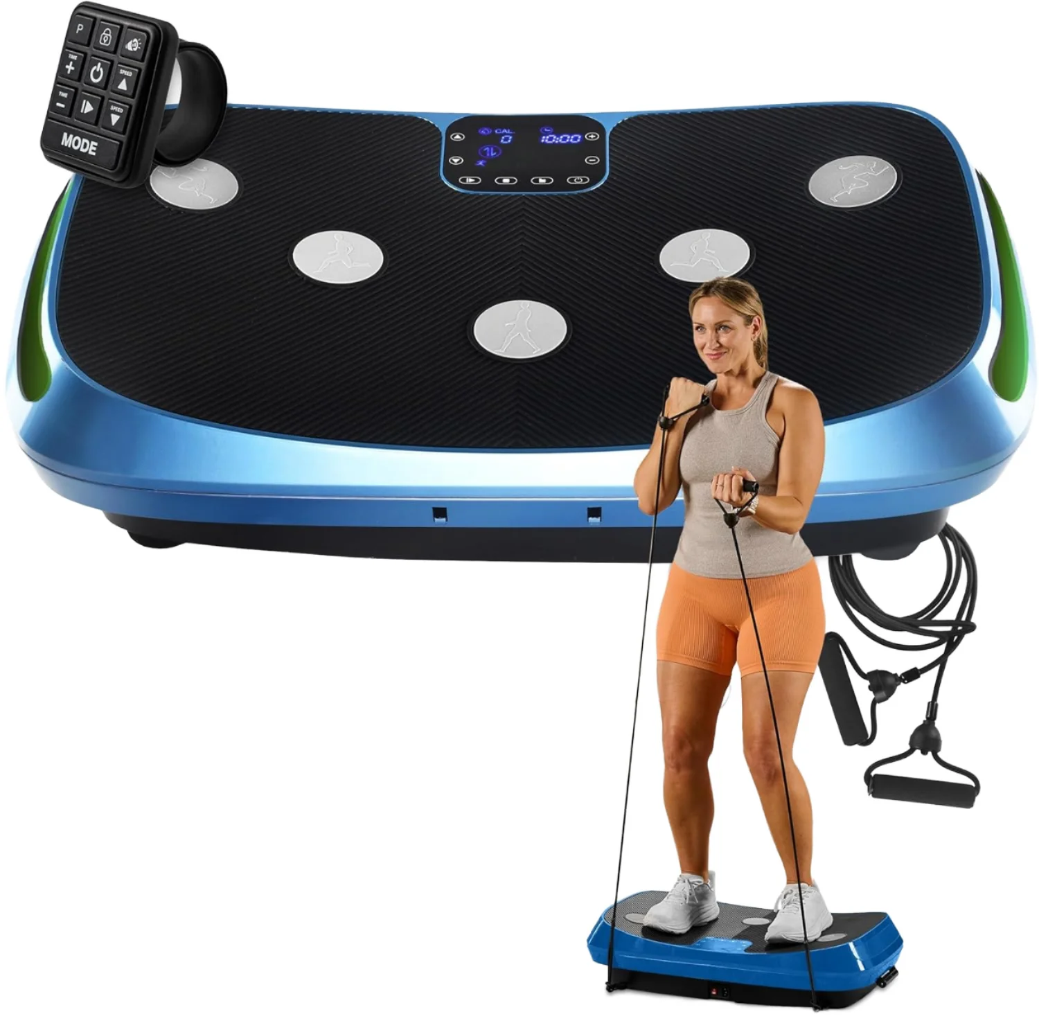 4D Vibration Plate Exercise Machine-Triple Motor Oscillation Linear Pulsation 150kg Capacity Metal Construction