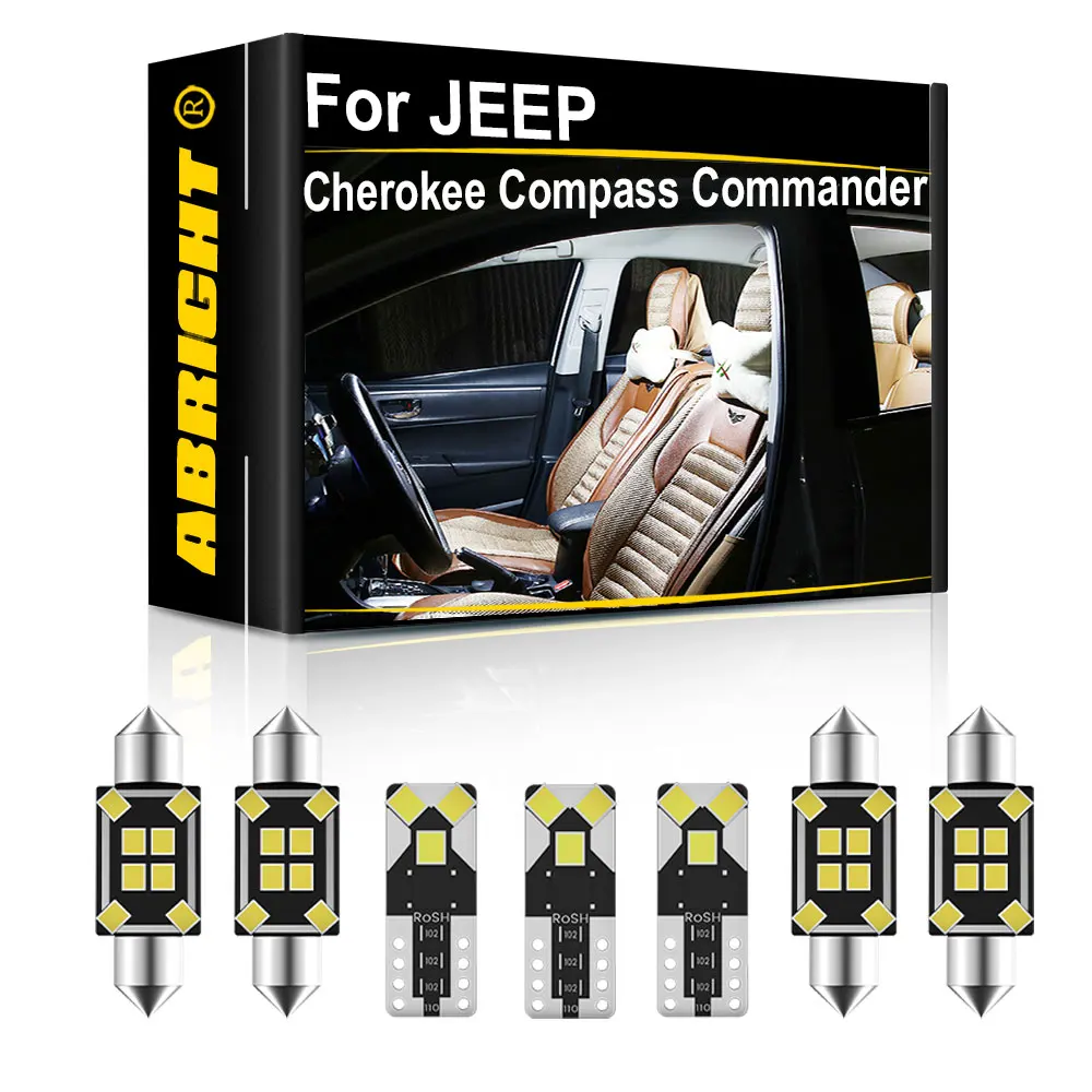 ABRIGHT Car Interior LED Light Canbus For JEEP Cherokee XJ KL Compass MK49 MP552 Commander XK 1984 1996 2000 2006 2010 2016 2020