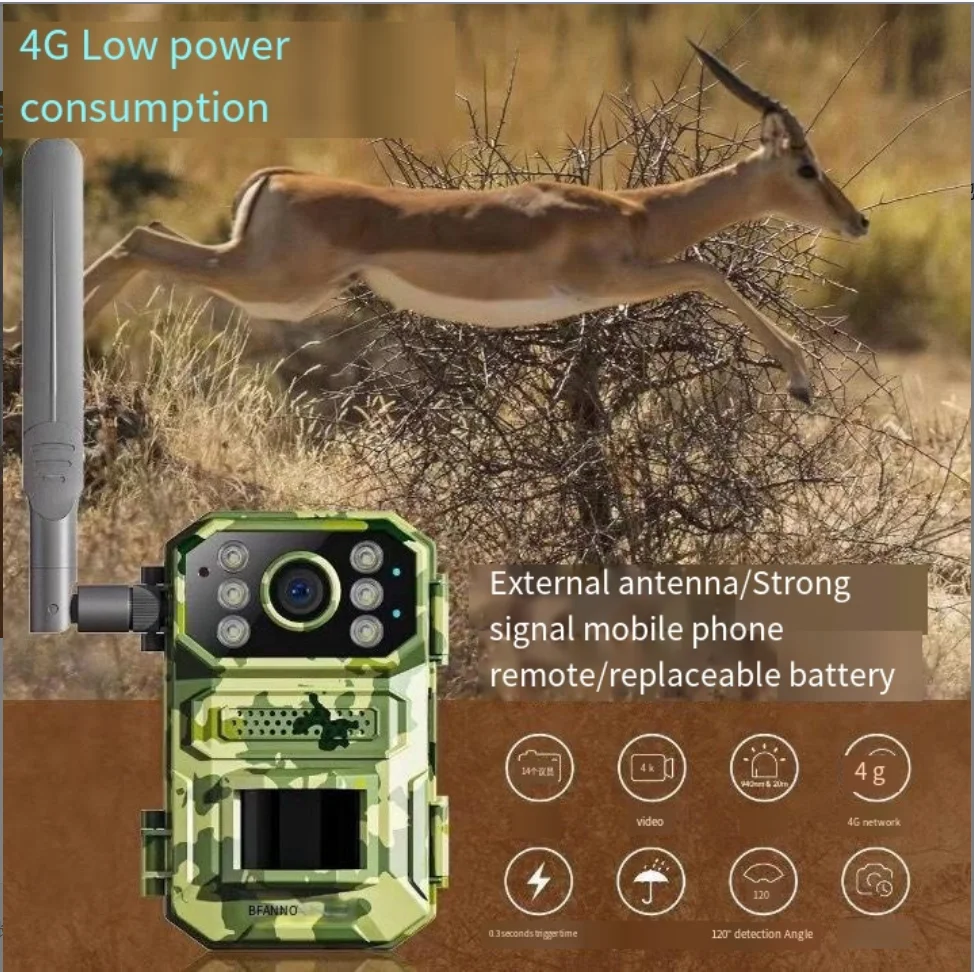 

New 4G Animal Observation Camera 4K Ultra-clear Infrared Induction Field Animal Tracking Scientific Research Surveillance Camera