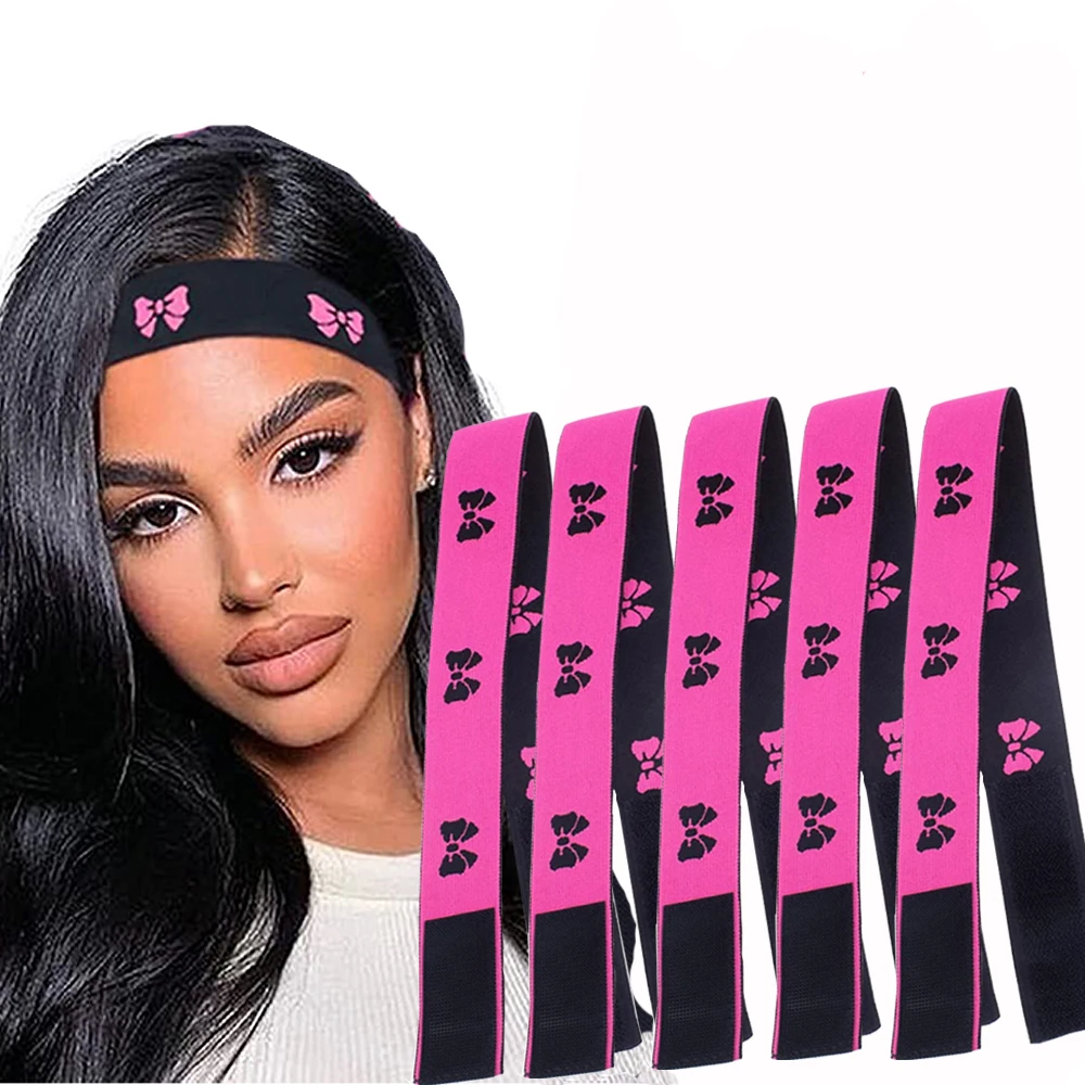 5pcs Elastic Band for Wig Edges Wrap Wig Band Lace Melting Band to Lay Edges Baby Hair Edge Adjustable Wig Melt Bands