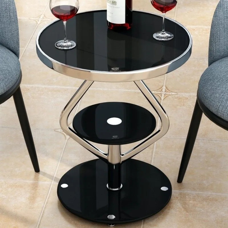 Balcony bedroom small coffee table table and chairs combination reception Internet celebrities simple rock slab round table