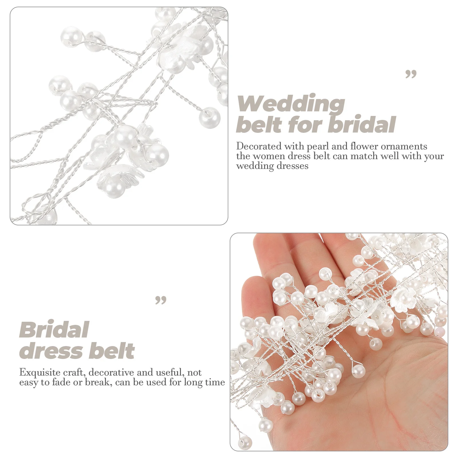 

Pearl Flower Wedding Belt Bridal Dress Belt Decorative Accessory for Women Perfect for Wedding Party and Bridal Shower Gift
