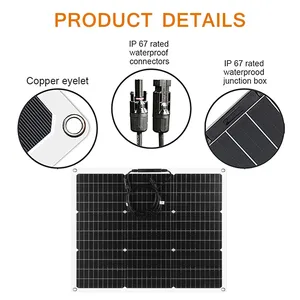 GGJ 18V Flexible Solarmodule 60W 50 40 Solarpanel -Kits mit Solar Controller 30A Power Bank Batterie Ladegerät Outdoor Camping Batterie Ladegerät 10 Hauptdarsteller Solarplattenkit - №10