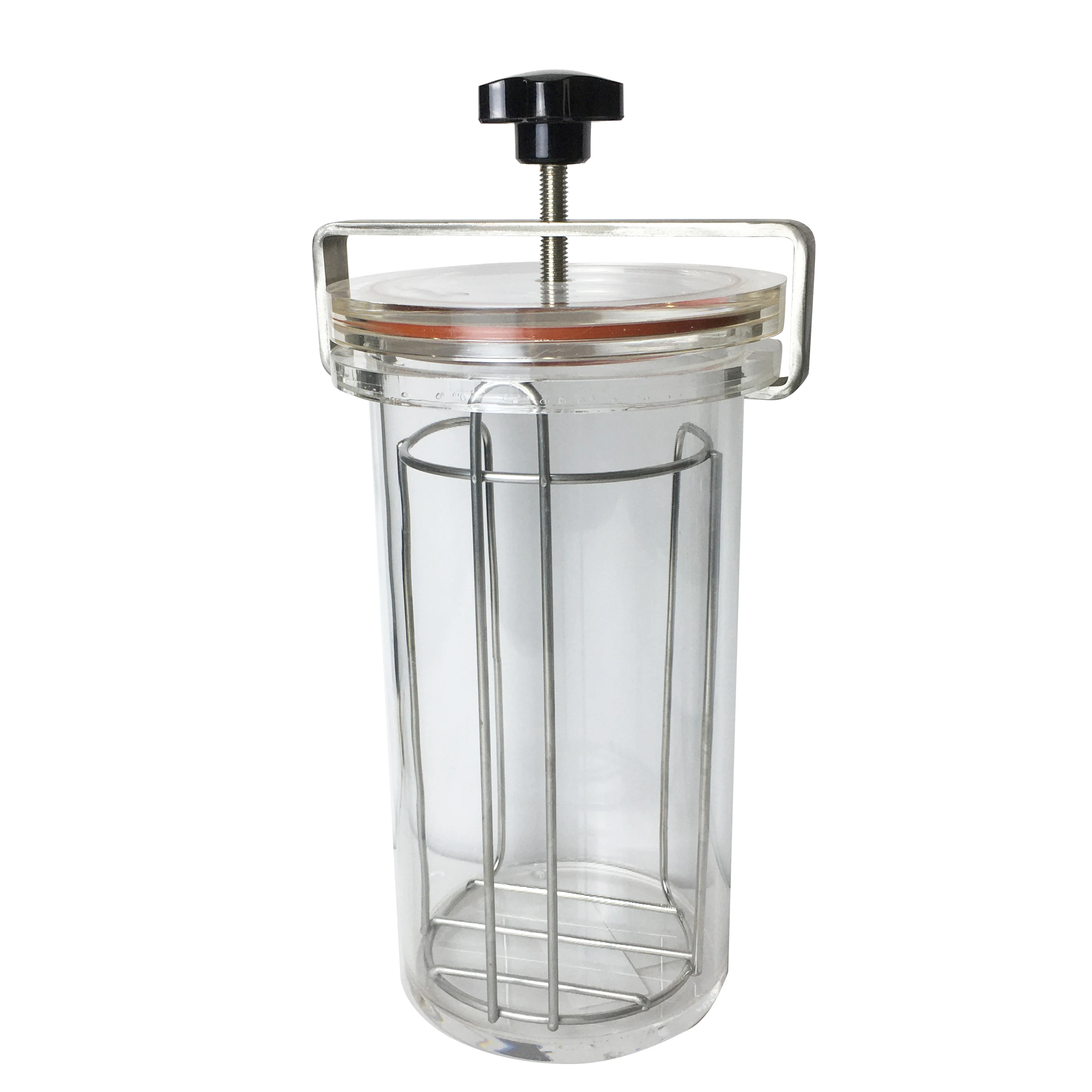 Wholesale Lab Supplies PMMA Material Transparent Quick Snap-shut Coupling Stainless Steel Bracket Tissue Processor Anaerobic Jar