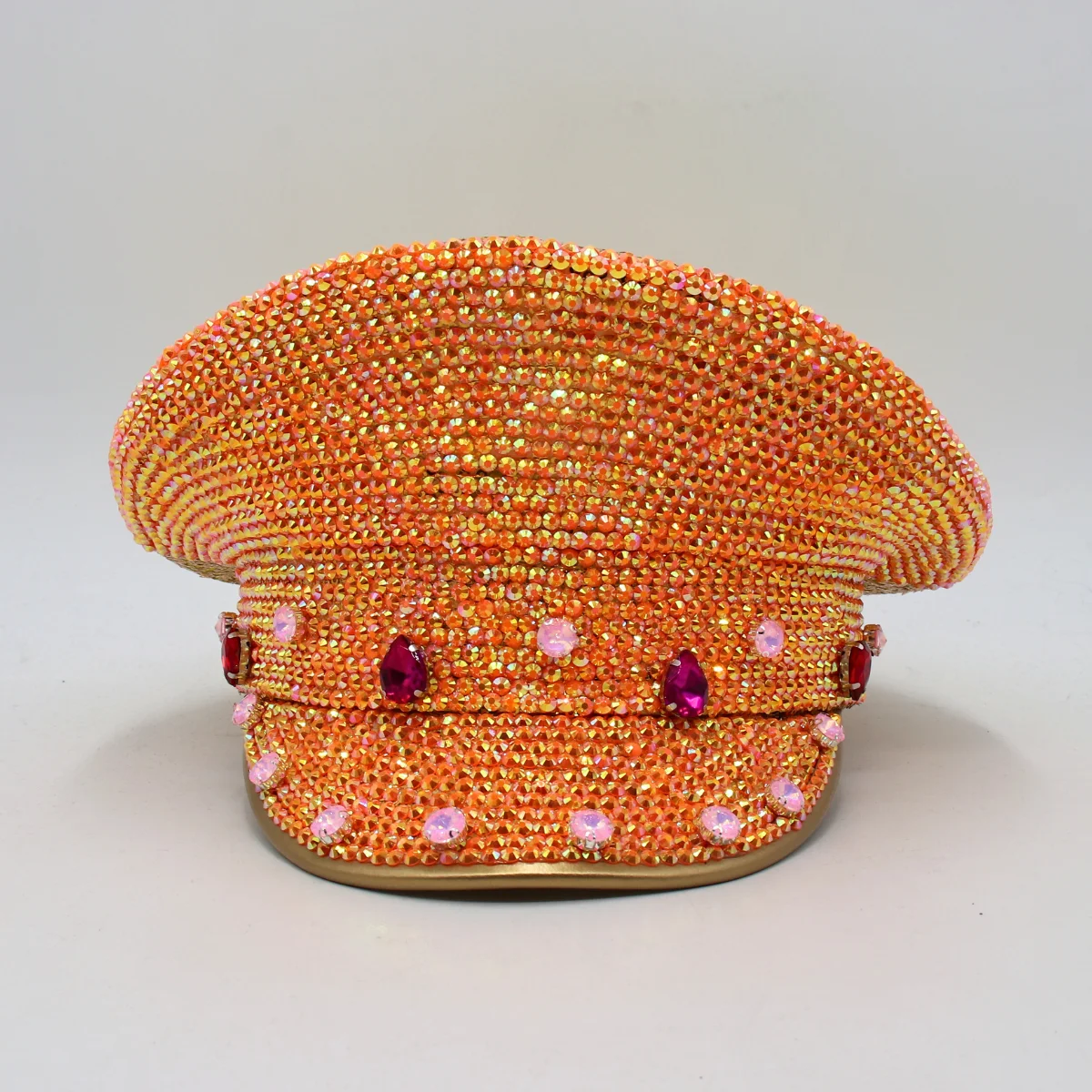 Casquette militaire en biscuits faite à la main pour patients, chapeau de poule de club brûlant à paillettes, chapeau de capitaine sergent, performance de fête de festival et de perle, nouveau