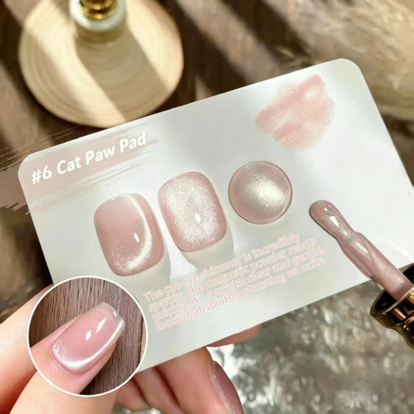 1-6Pcs 15ml Large Size Pink Cat Eye Gel Polish with White Spar Champagne Nude Porcelain Glass Beads for UV LED Nail Art Salon