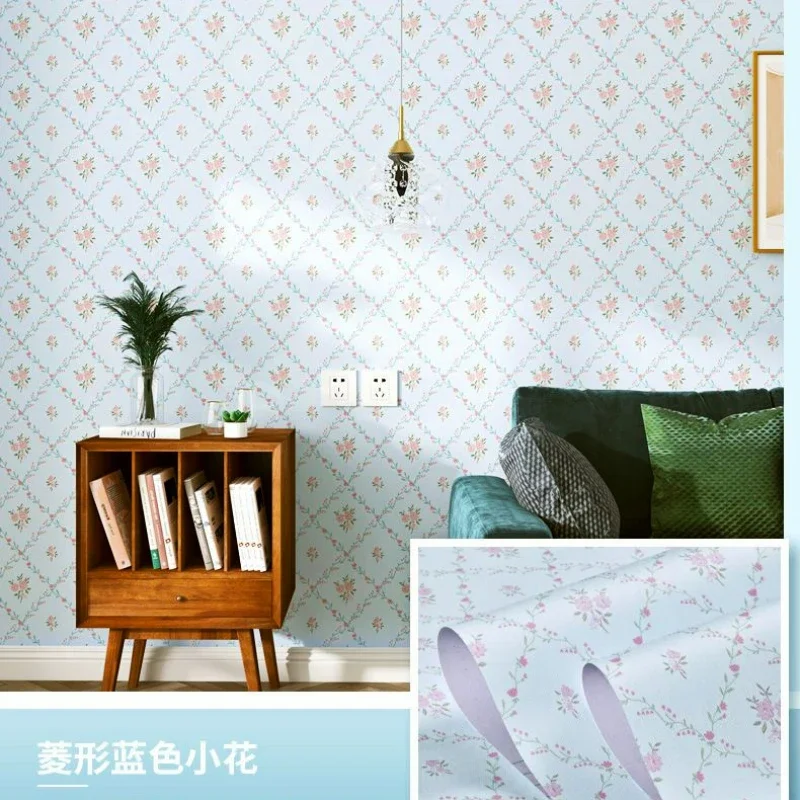 Self-adhesive Wallpaper Bedroom Warm Pastoral Flowers Fresh Bedroom Living Room Dining Room Floral Wall Decoration Stickers