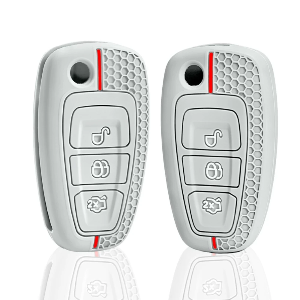 3 Button Silicone Car Remote Key Fob Cover Case For Ford Ranger C-Max S-Max Focus MK3 Galaxy Mondeo Transit Tourneo Custom