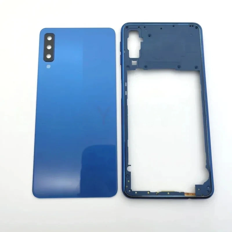

Полный корпус для Samsung Galaxy A7 2018 A750 SM-A750F, задняя крышка аккумулятора, стеклянный корпус телефона, средняя рамка, чехол