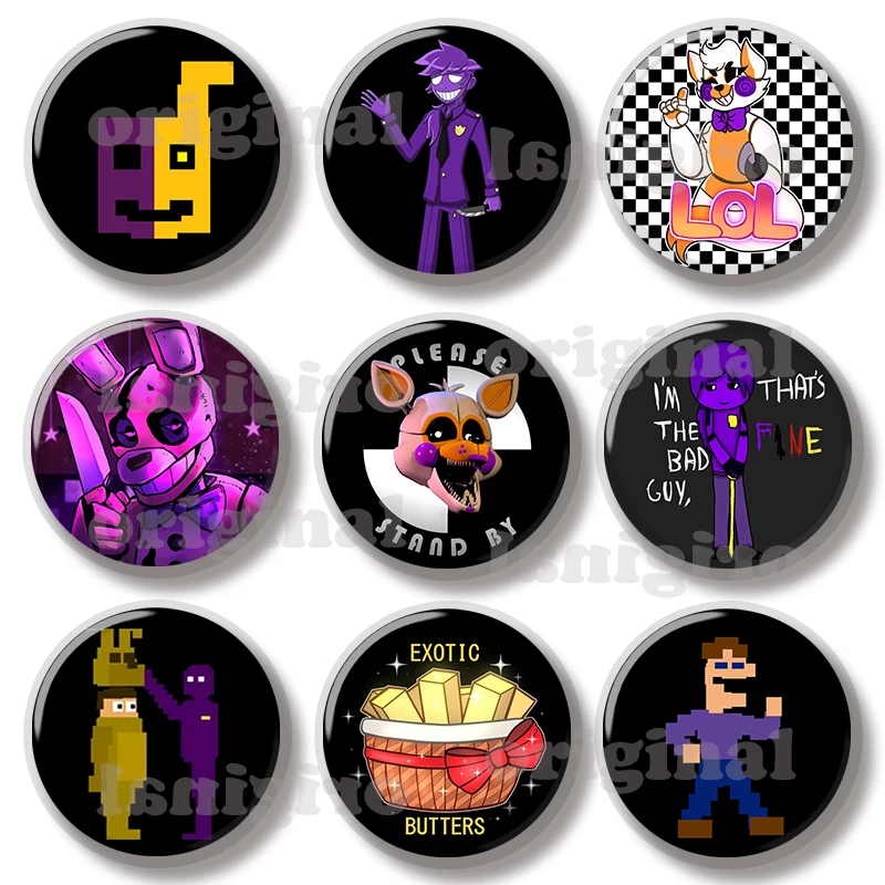 Pin de Botão Macio 44MM com Personagens de Desenho Animado (Coelho, Freddy, Bonnie), Broche Criativo, Distintivo, Pin de Lapela, Decoração para Bolsas e Chapéus, Presente